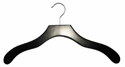 NAHANCO Wood Contemporary Top Hanger, Black, 100/Pack
