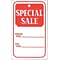 NAHANCO 1 3/4 x 2 7/8 Unstrung Special Sale Tag, Red/White, 1000/Box