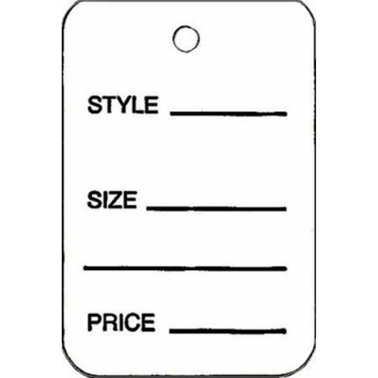 NAHANCO 1 1/4 x 1 7/8 Small Unstrung All Purpose Tag, White, 1000/Pack