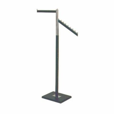 NAHANCO 2 Way Rectangular Tubing Garment Rack With 2 - 16 Straight Arms & 2 - 18 Slant Arms, Black