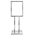 Econoco BH23 14W x 22H Bulletin Sign Holder with Extra Heavy Raised Base, Metal, Chrome