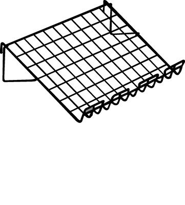 Econoco BLK/SL22 14 x 22 1/2 Gridwall Sloping Shelf, 3 Lip, Black, 6/Pack