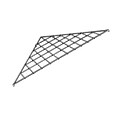 Econoco BLKS/90 24 x 34 1/2 Gridwall Triangular Shelf, Black, Metal, 10/Pack