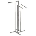 Econoco Square Tubing 4-Way Rack With 2 Straight and 2 Slant Arms