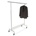 Econoco 20 x 60 Square Tubing Single Hangrail Rolling Rack, Chrome