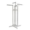 Econoco Rectangular Tubing 4-Way Rack With Straight Arms, Chrome