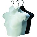 Econoco Plastic Ladies Half Round Upper Torso Form, White (LHR35/W)