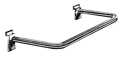 Econoco 22 x 11 U-Shaped Round Tubing Hangrail For Slatwall, Chrome (SW681/C)