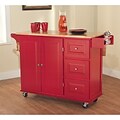 TMS Sundance Wood Kitchen Cart; Red