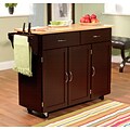 TMS Extra Large Kitchen Cart With Wood Top; Espresso/Natural