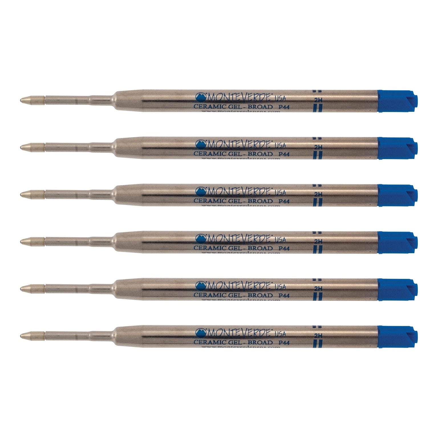 Monteverde Monteverde Ballpoint Pen Refill, Broad Point, Blue Ink, 6 Pack (P443BU)