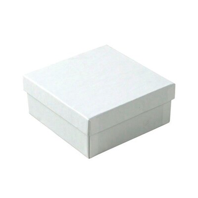 Shamrock 3 1/2" x 3 1/2" x 1 1/2" Jewelry Box; Swirl White, 100/Carton