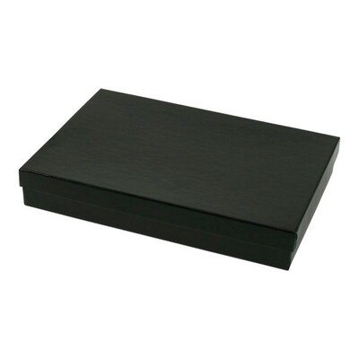 Shamrock 8" x 5 1/2" x 1 1/4" Jewelry Box; Black, 50/Carton