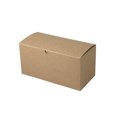 Shamrock 9"x4 1/2"x4 1/2" White Alligator Embossed Tuck-It 1 Piece Folding Gift Box; Brn/Bge, 100/CT
