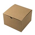 Shamrock 6 x 6 x 4 Kraft Alligator Embossed Tuck-It 1 Piece Folding Gift Box; Brown/Beige, 100/CT