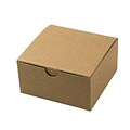 Shamrock 4 x 4 x 2 White Alligator Embossed Tuck-It 1 Piece Folding Gift Box; Brown/Beige, 100/CT