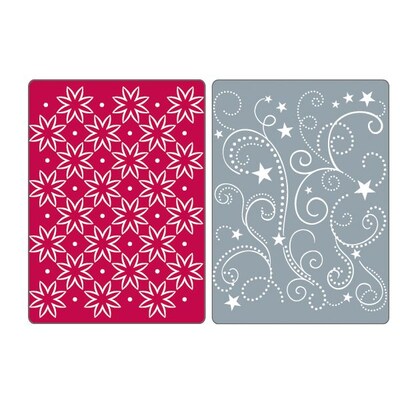 Sizzix® Textured Impressions Embossing Folder, Flowers, Stars and Swirls Set