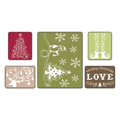 Sizzix® Textured Impressions Embossing Folder, Sending Christmas Love Set