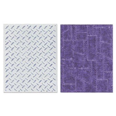 Sizzix® Texture Fades Embossing Folder, Diamond Plate and Riveted Metal Set