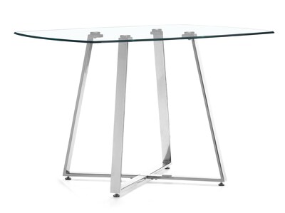 Zuo® Lemon Drop 42 x 42 Tempered Glass Dining Table, Clear