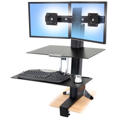 Ergotron® WorkFit-S Up To 25 lbs. 21.3 Dual Monitor Sit-Stand With Worksurface+