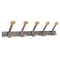 Alba Wall Coat Peg, 5 Hooks, Gray Metal and Wood (PMV5)