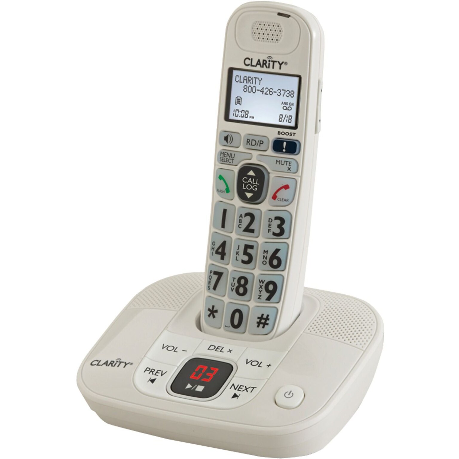 Clarity® 53712 Amplified Cordless Phone System With Digital Answering System