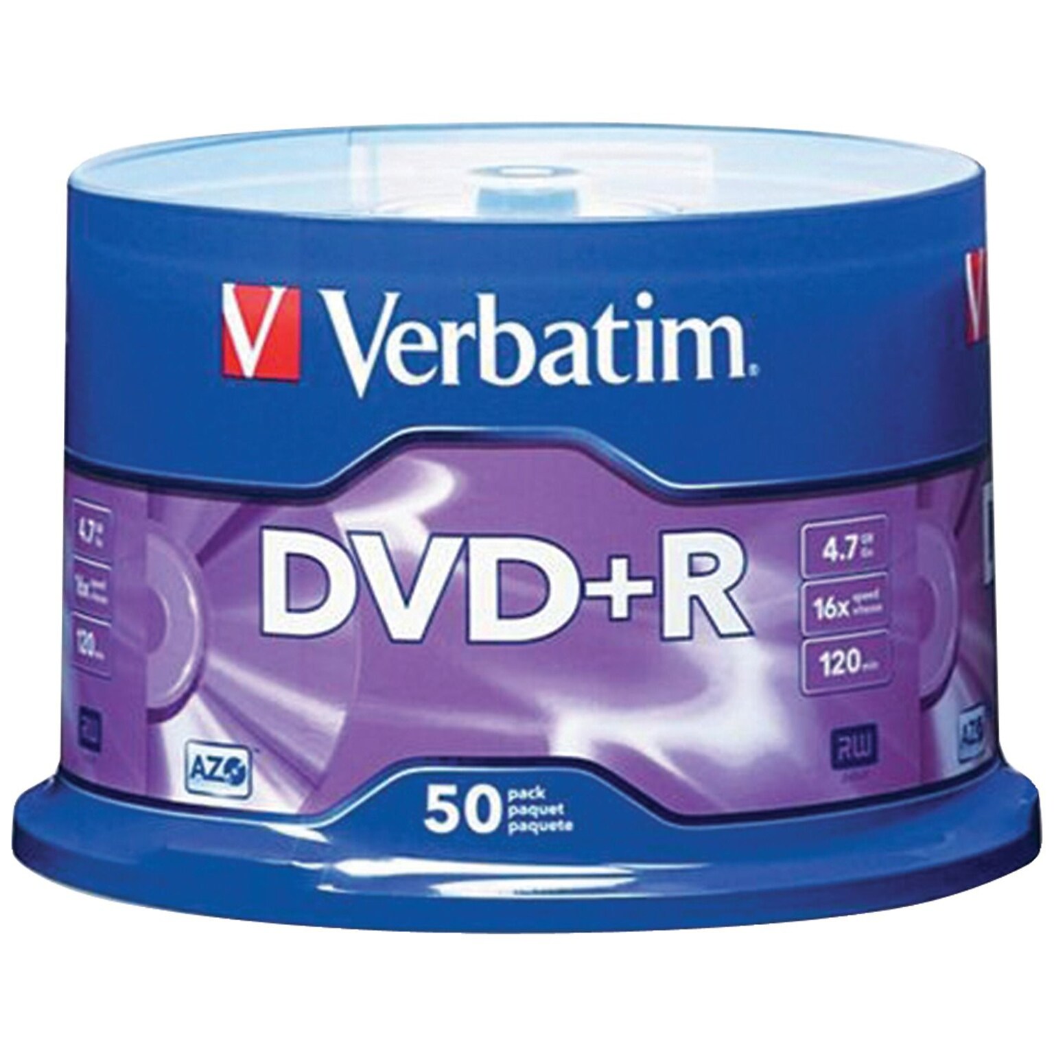 Verbatim VTM95037 4.7 GB AZO DVD+R Spindle, 50/Pack