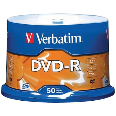 Verbatim VTM95101 4.7 GB DVD-R Spindle, 50/Pack