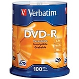 Verbatim® 95102 4.7GB 16X 120 min storage capacity DVD-RS; 100-ct Spindle