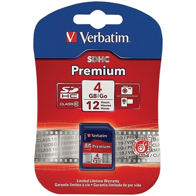 Verbatim® 4GB SDHC (Secure Digital High-Capacity) Class 10 Flash Memory Card