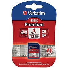 Verbatim® 4GB SDHC (Secure Digital High-Capacity) Class 10 Flash Memory Card