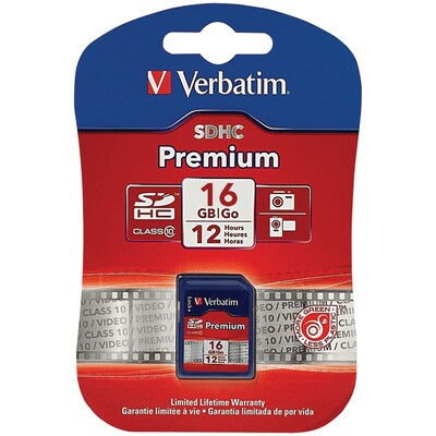 Verbatim® 16GB SDHC (Secure Digital High-Capacity) Class 10 Flash Memory Card