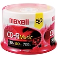 Maxell MXLCDR80MU50PK 700 MB Music CD-R Spindle, 50/Pack