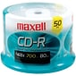 Maxell MXLCDR8050S 700 MB CD-R Spindle, 50/Pack