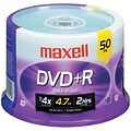 Maxell MXLDVD+R50S 4.7 GB DVD+R Spindle, 50/Pack