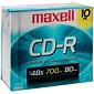 Maxell MXLCDR8010PK 700 MB CD-R Jewel Case, 10/Pack