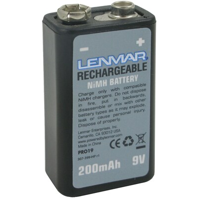 Lenmar® Nickel-Metal Hydride (NiMH) 9V Battery, 1-Pack