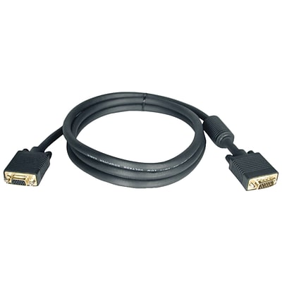 Tripp Lite 6 HD 15 Male/15 Female SVGA/VGA Monitor Extension Gold Cable With RGB Coax, Black