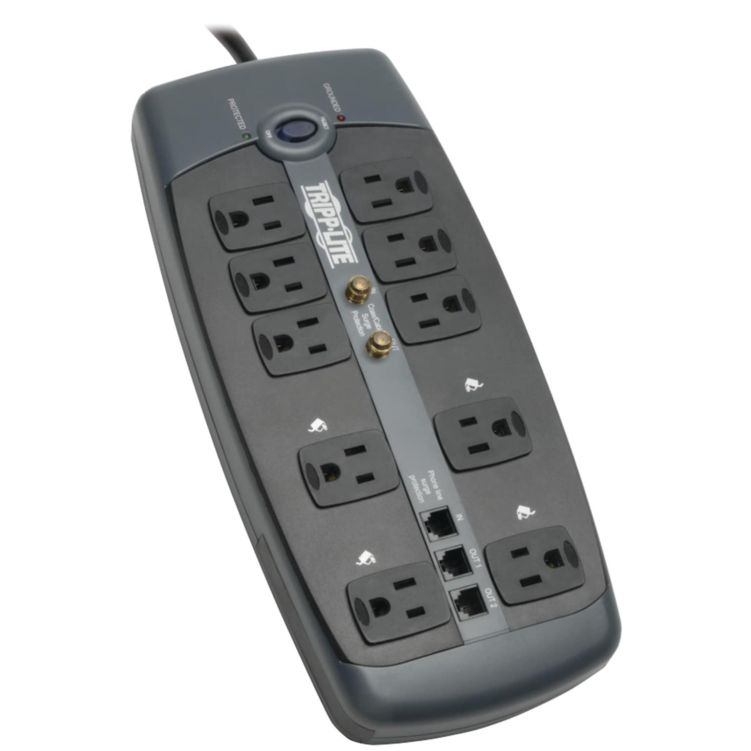 Tripp Lite PROTECT IT!® 10-Outlet 3345 Joule Surge Suppressor With 8 Cords
