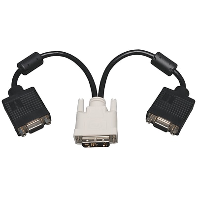 Tripp Lite TRPP1200012 12 DVI-A to VGA Y Splitter Adapter Cable, Black