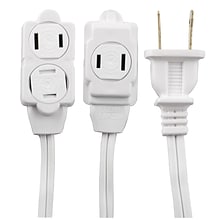 GE 12 3-Outlet Extension Cord, White