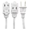 GE 12 3-Outlet Extension Cord, White