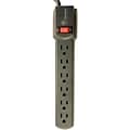 GE 56223 6-Outlet Grounded Power Strip with 3ft, Gray