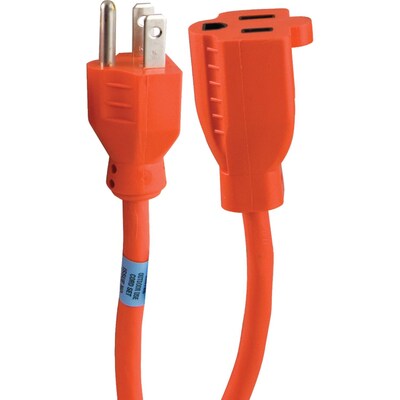 GE 9' 1-Outlet Indoor/Outdoor Extension Cord, Orange