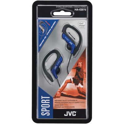 JVC HA-EB75A Stereo Sport Style Ear-clip Headphone, Blue