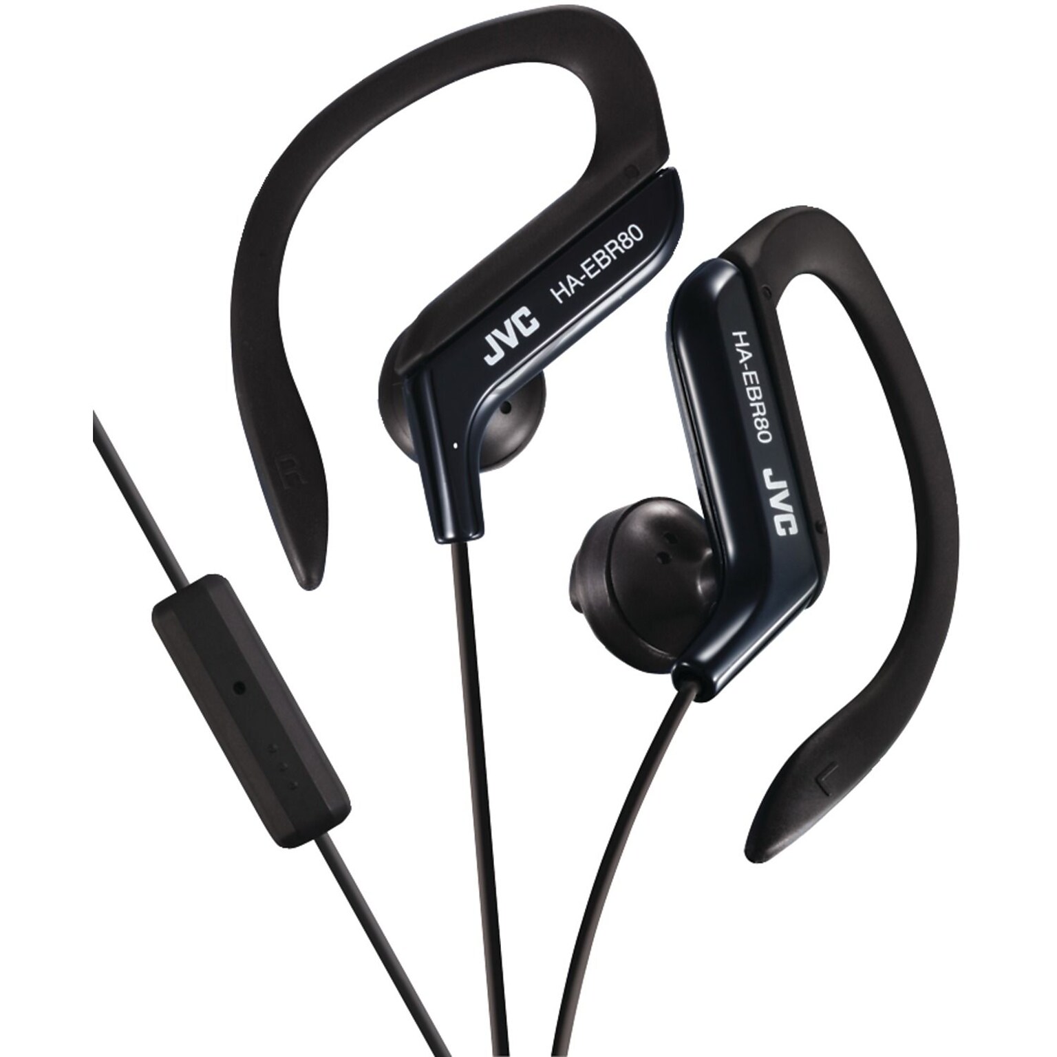 JVC HA-EBR80B Stereo Sport-clip In-Ear Headphone with Mic and Remote, Black