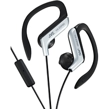 JVC HA-EBR80S Stereo Sport-clip In-Ear Headphone with Mic and Remote, Silver