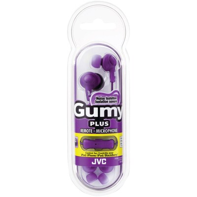 JVC® Gummy Plus In-Ear Headphones With Remote and Mic; Violet