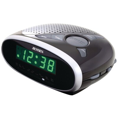Jensen JCR-175 AM/FM Alarm Clock Radio With 0.6 Green LED Display